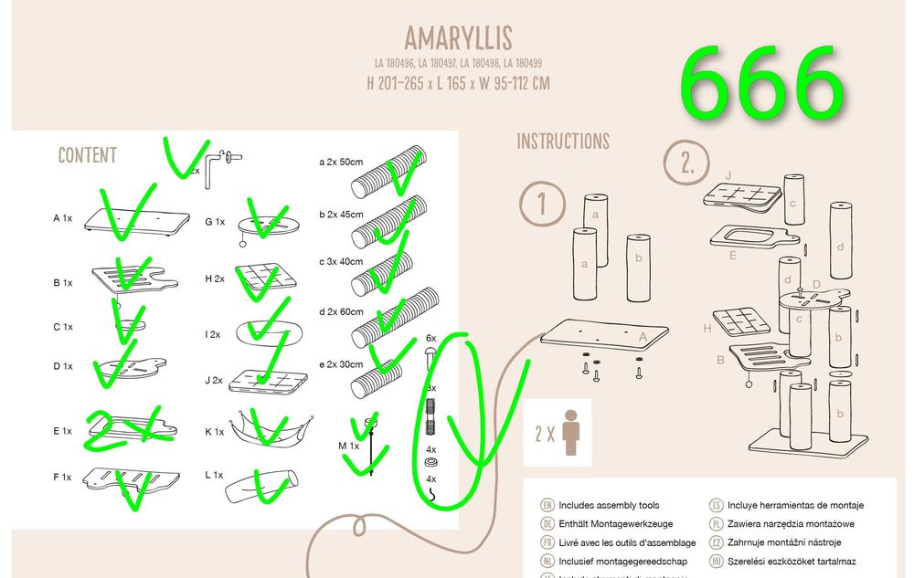Natural Paradise Drapak Dla Kota Amaryllis Jasnoszary MEGA NAJWIĘKSZY