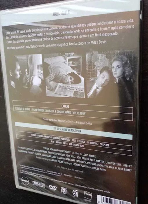 DVD "Fim de semana no ascensor", de Louis Malle. Muito raro.