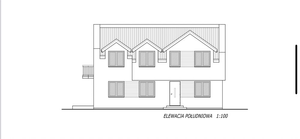 Projekt domu do 70 m2 na zgłoszenie, wąska działka, w granicy