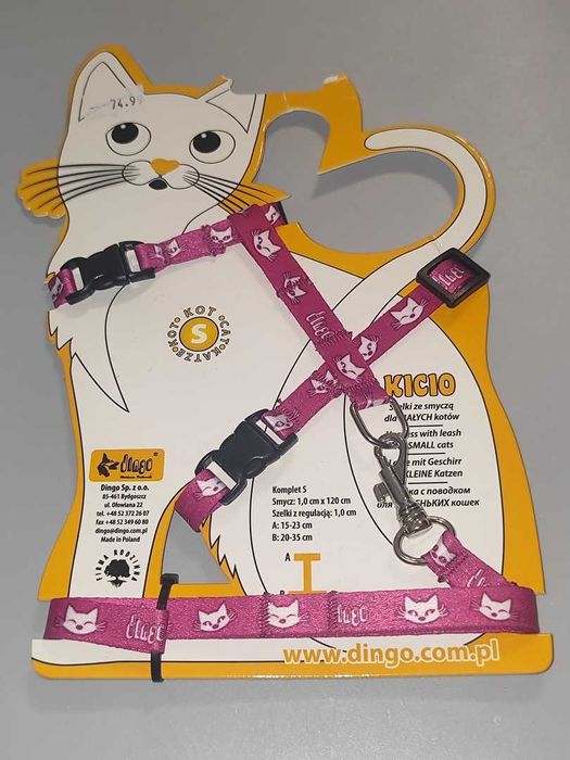 Szelki Dla Małego Kota Rozmiar S Dingo Fioletowe Nowe [2]