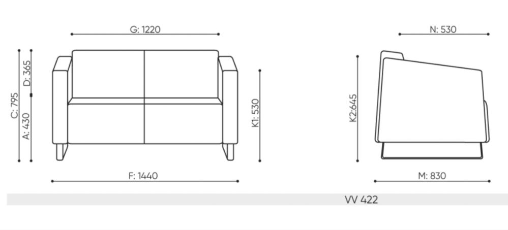 Sofa Bejot voo_voo | VV 422 do gabinetu