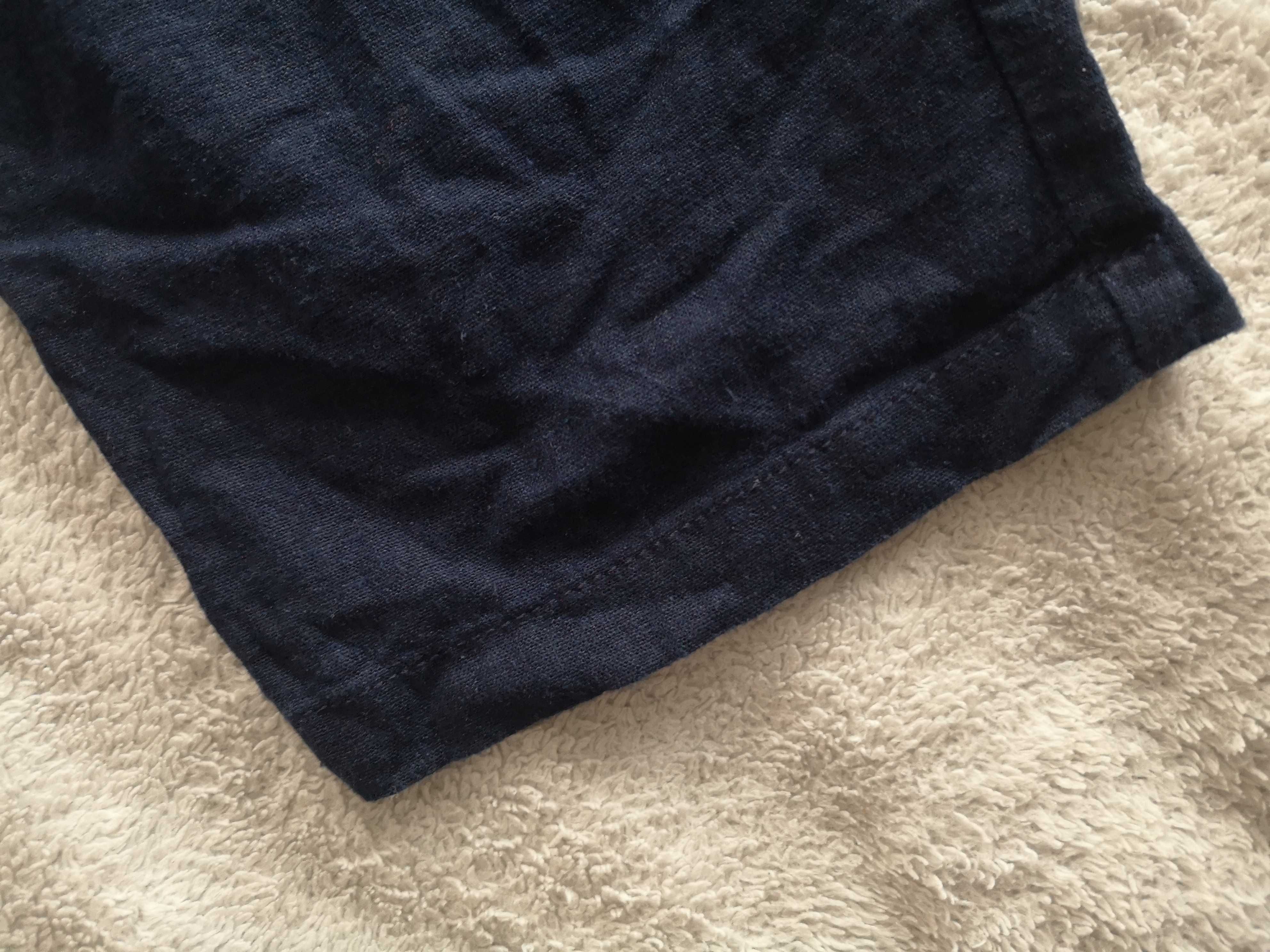 Granatowe lniane eleganckie spodnie Next Parallel Petite 34 jak nowe