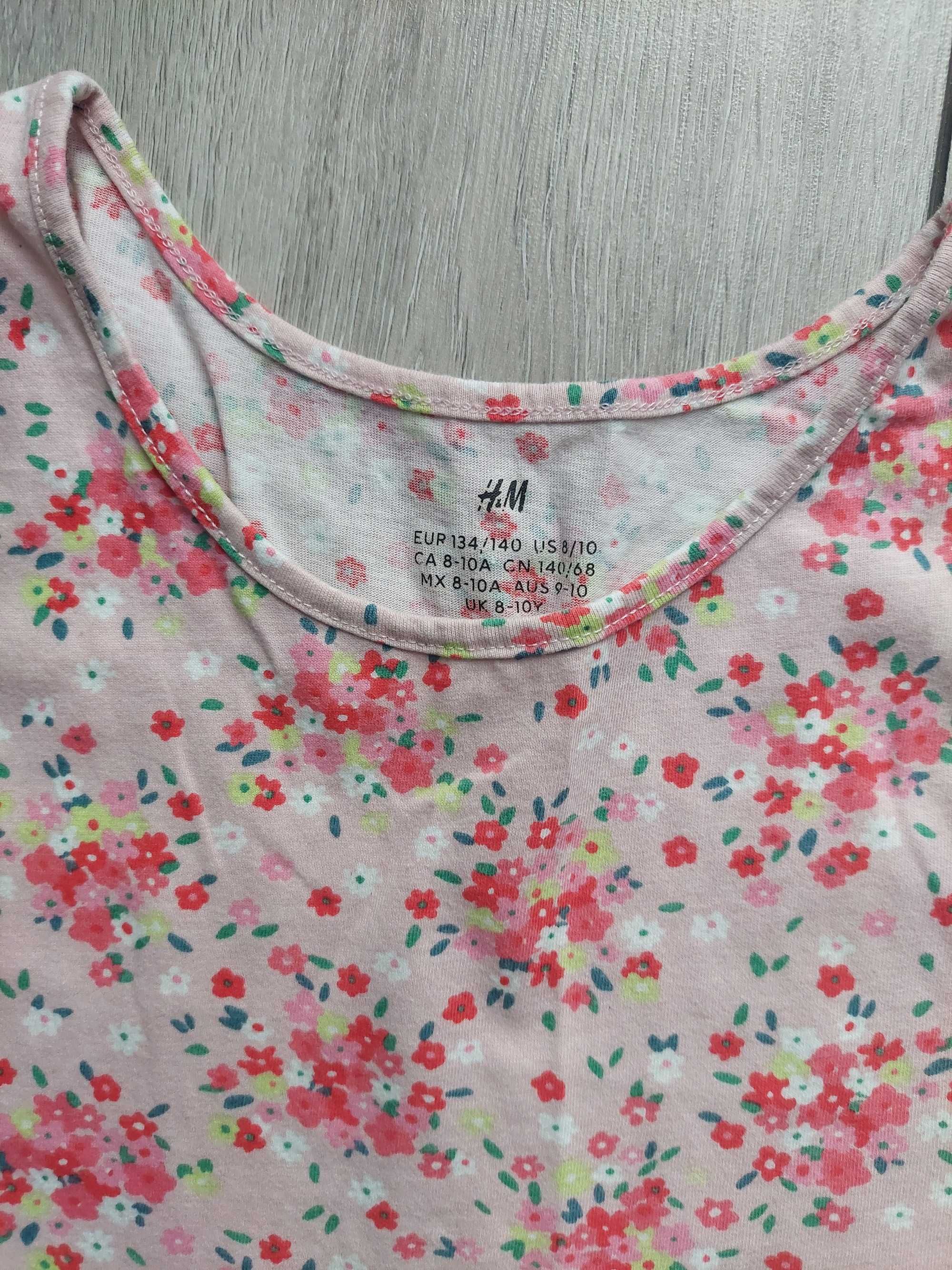 Sukienki letnie h&m 134/140 kwiaty na ramiączkach