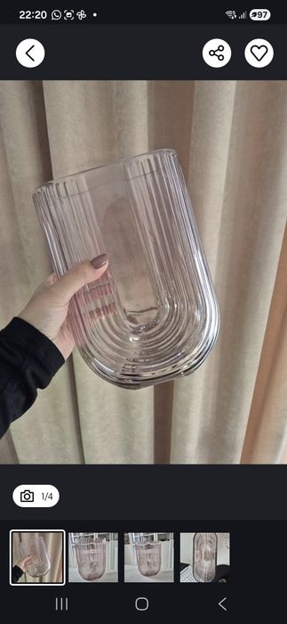 Wazon różowe szkło