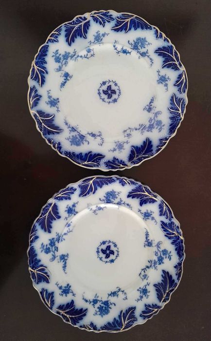 2 Pratos Rasos Faiança W.H. Grindley 1891 - BRASIL - MINT