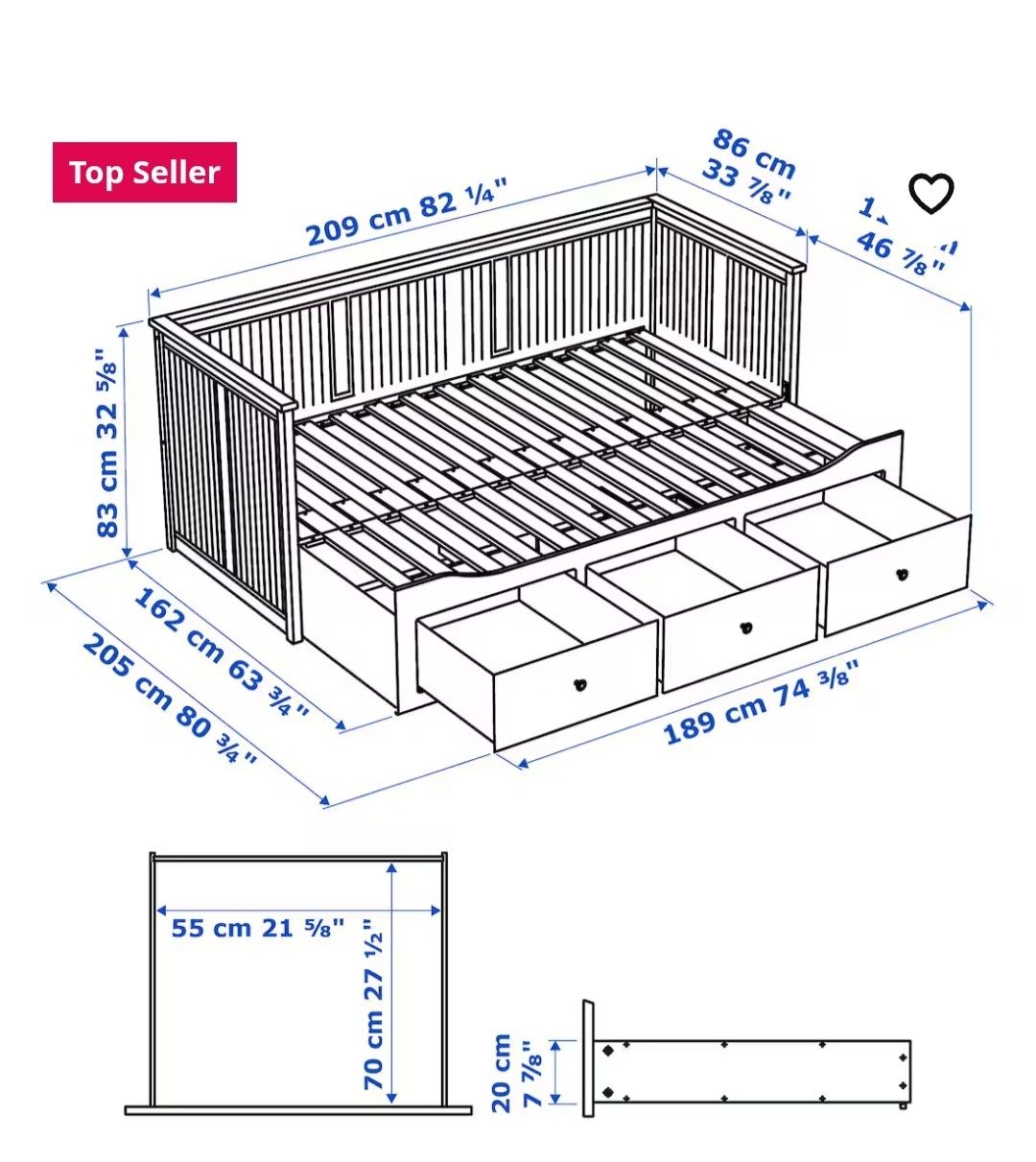 Łóżko Ikea HEMNES