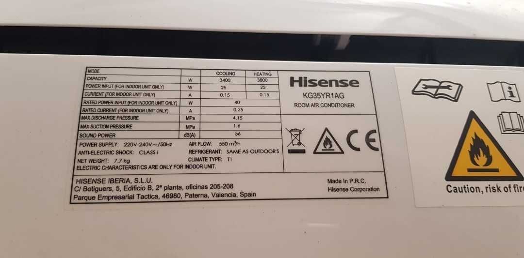 ar condicionado Hisense máquina interior