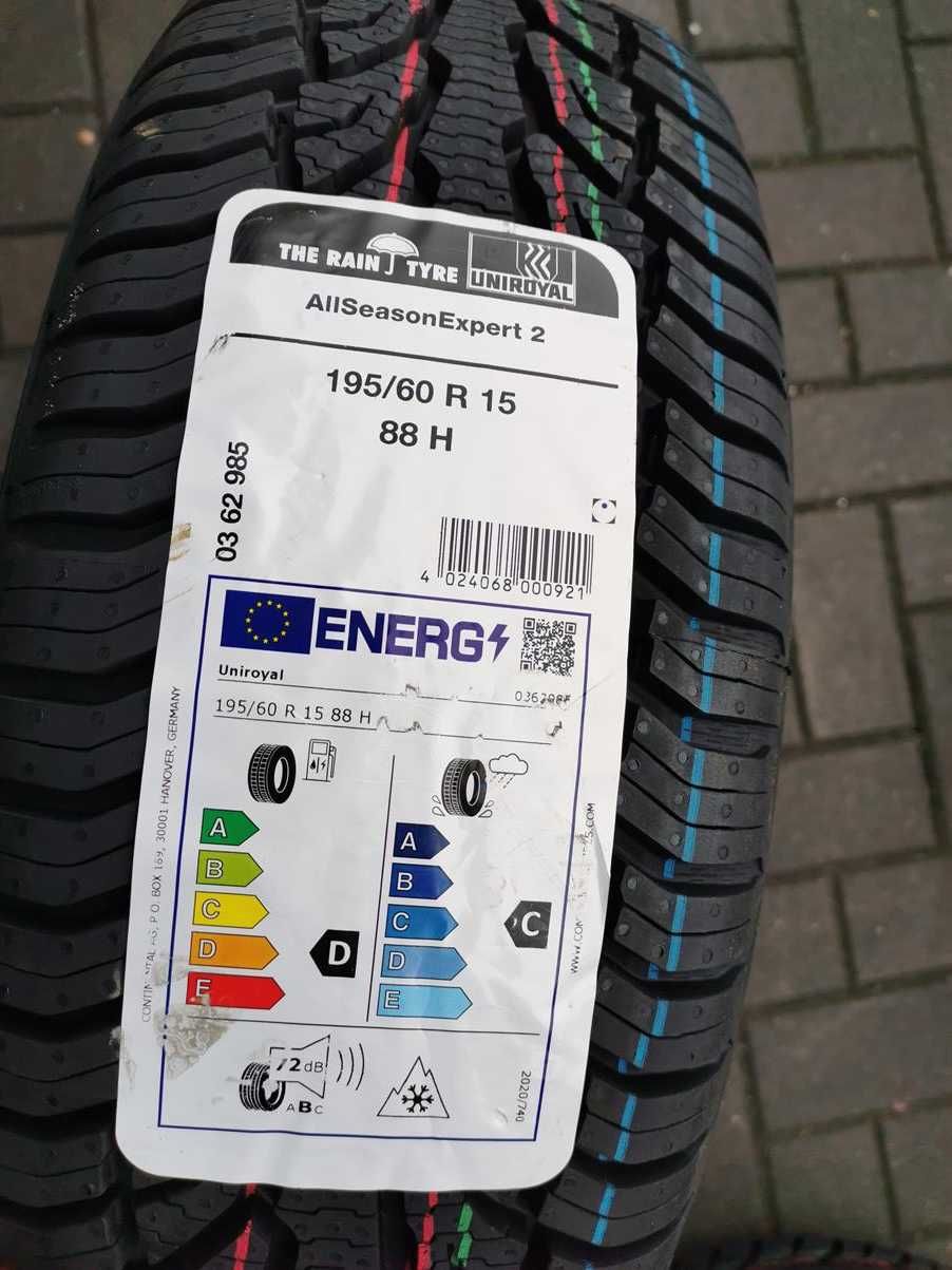 195/60 88H R15 UNIROYAL AllSeasonExpert2 2025r NOWE 8m Całoroczne 4szt