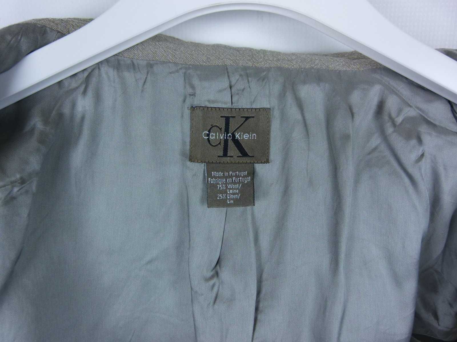 Calvin Klein marynarka vintage wełna len 42 / XL