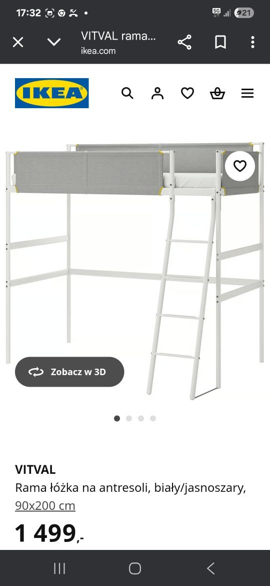 Ikea łóżko piętrowe z materacem