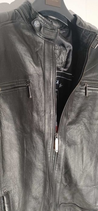 Kurtka Philipp Plein duży rozmiar skóra naturalna XXXL