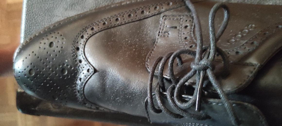 Buty pantofle męskie skórzane Ecco r.43 czarne