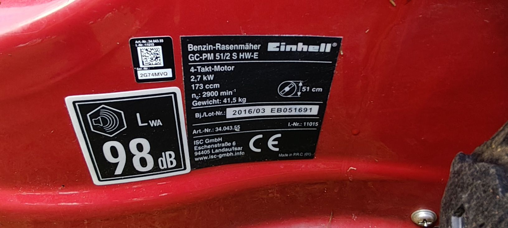 Kosiarka spalinowa na rozrusznik EINHELL 51cm.