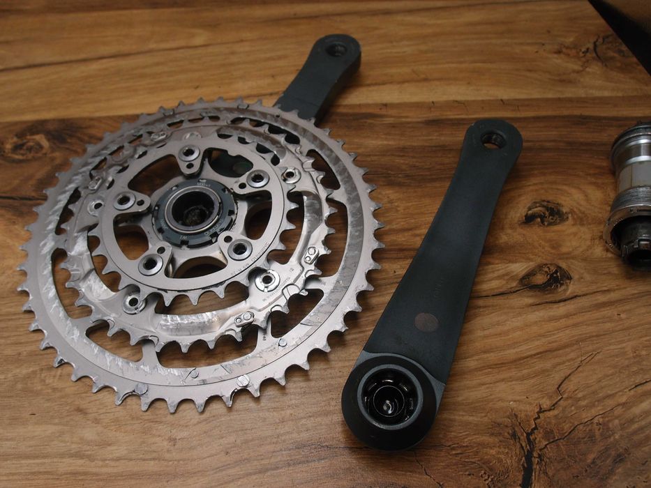 korba rowerowa Shimano XTR FC-M952 VIA Japan szarak + suport BB-M952