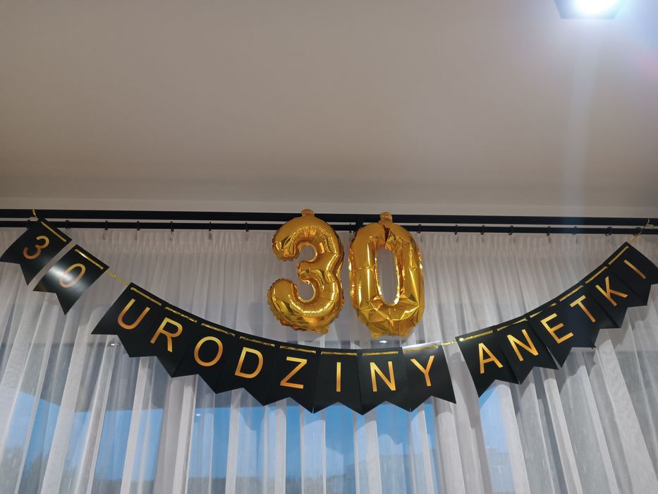 Dekoracja 30 urodziny baner balony