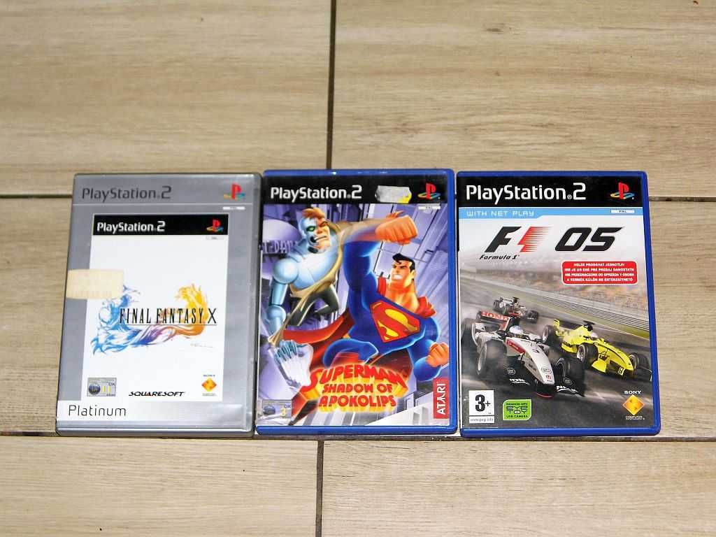 Gry PS2 Final Fantasy X, Formula F1 05, Superman Shadow of Apokolips