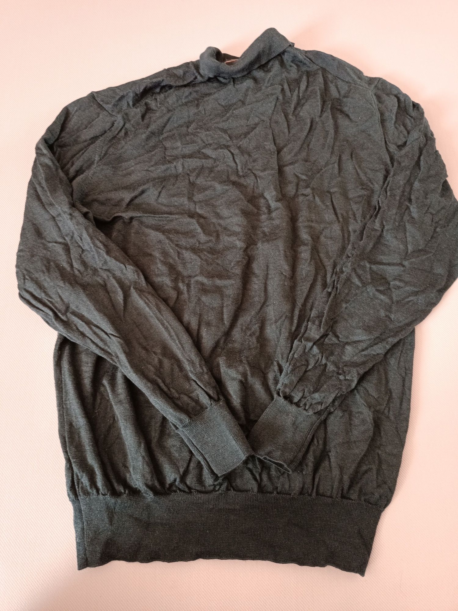 M&S collection skin fit sweter rozmiar XXL czarny merino i jedwab