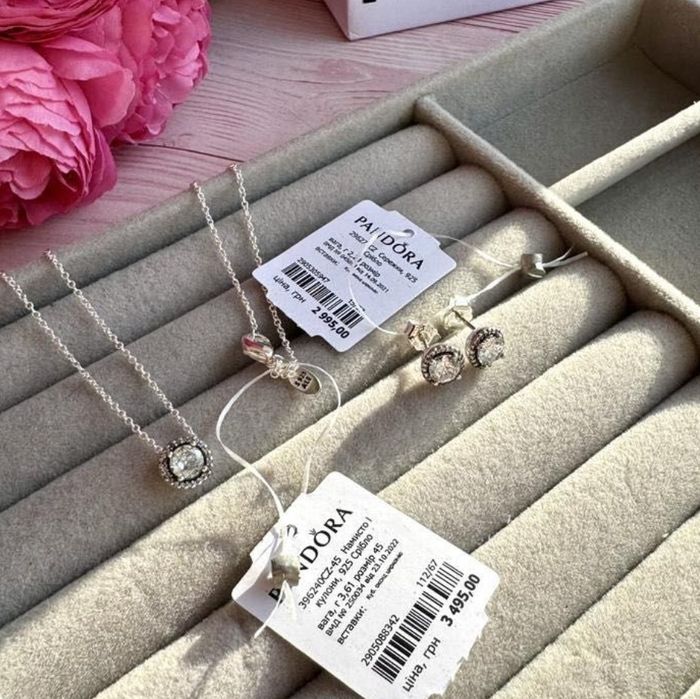 Сережки пандора оригінал pandora срібло нові прикраси