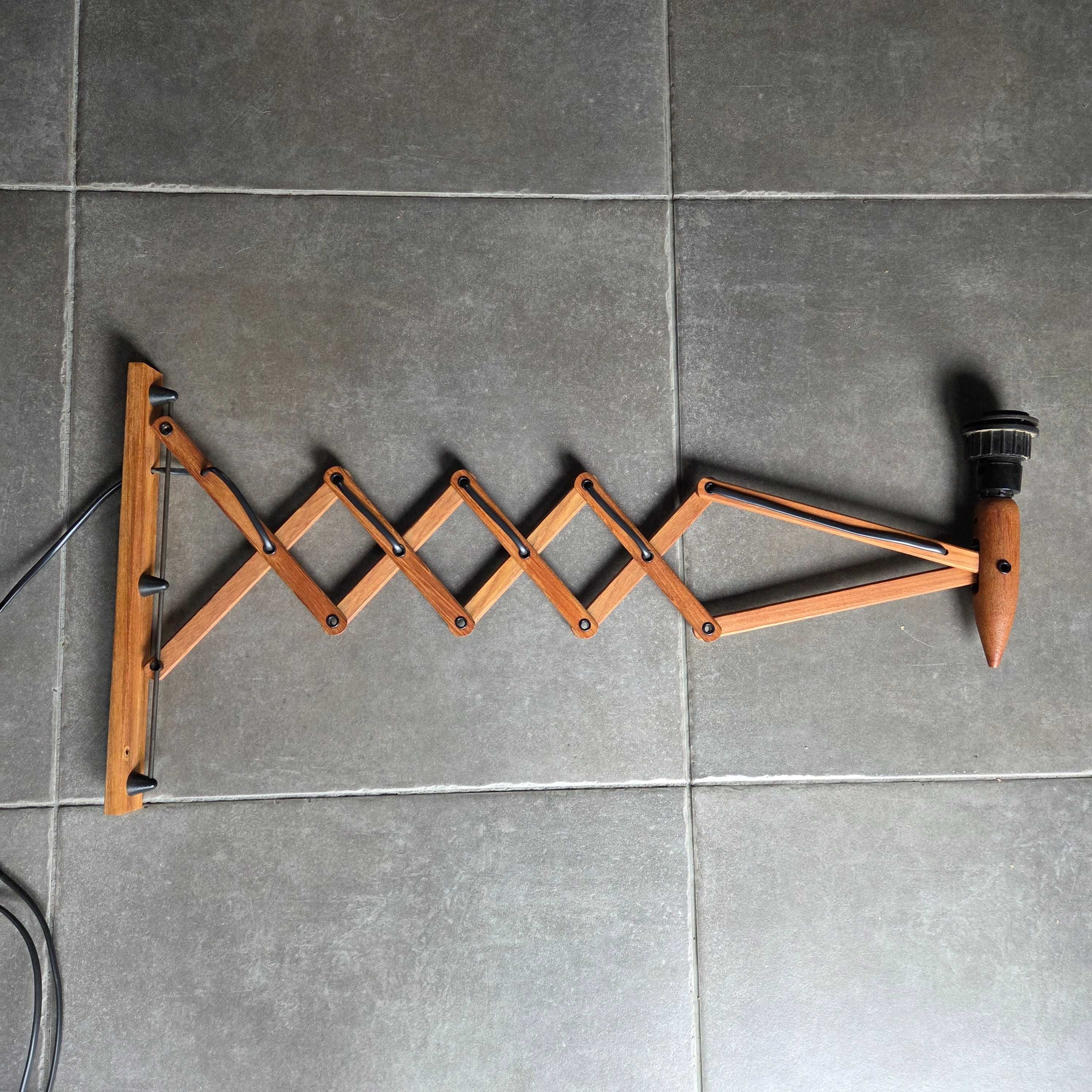 Kinkiet lampa nożycowa design duński lata 60