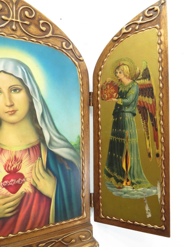 Retábulo Tríptico Sagrado Coração de Maria.