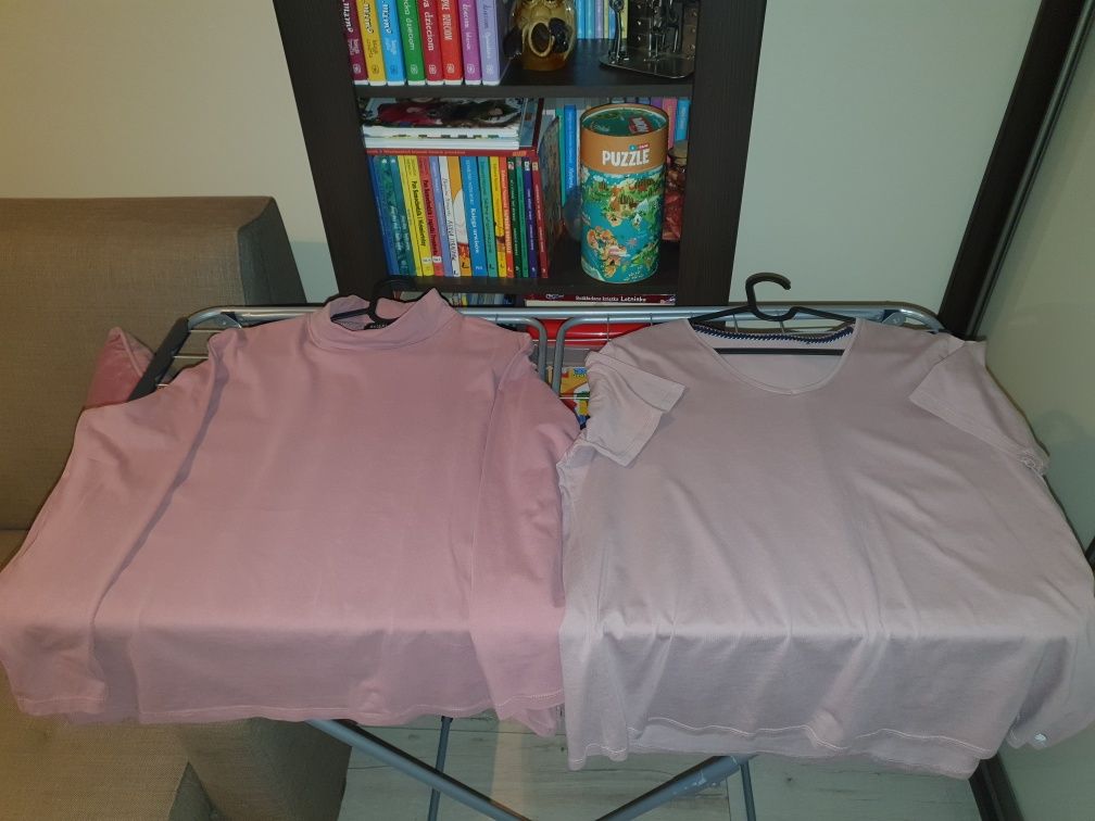 Damski Golf + koszulka  w odcieniach pudrowego różu rozm. XL 44-46