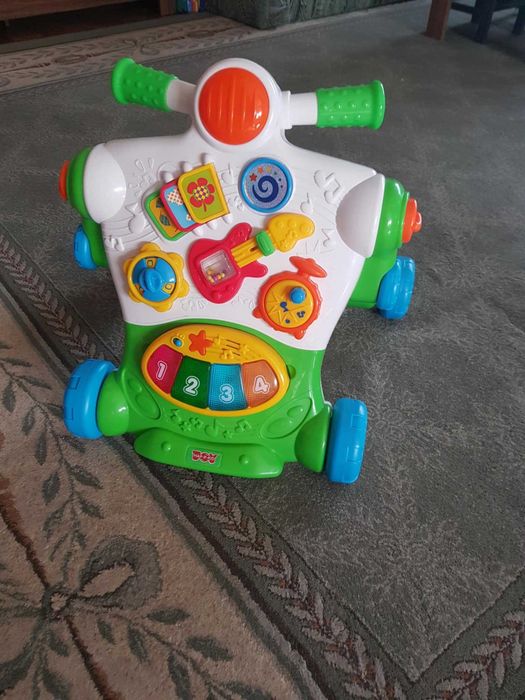 chodzik pchacz jezdzik balkonik do nauki 3 w 1 prawie nowy