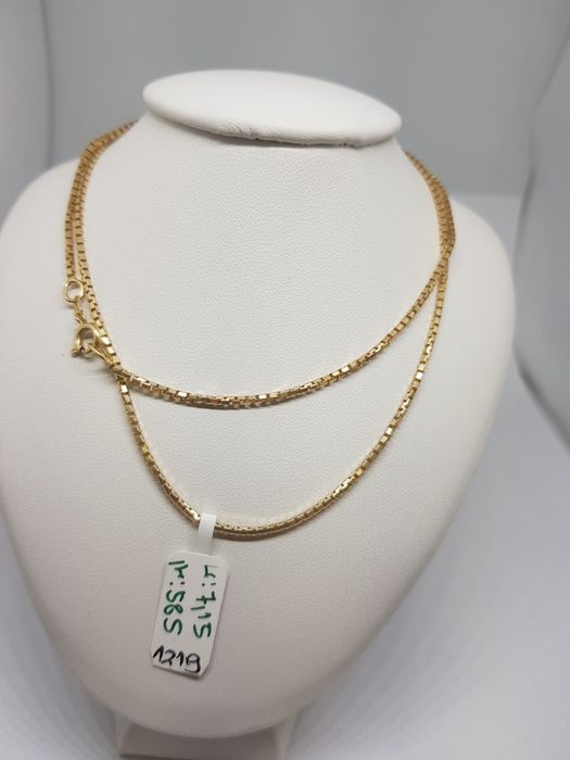 Złoty łańcuszek splot kostka złoto 585 Długość 52cm