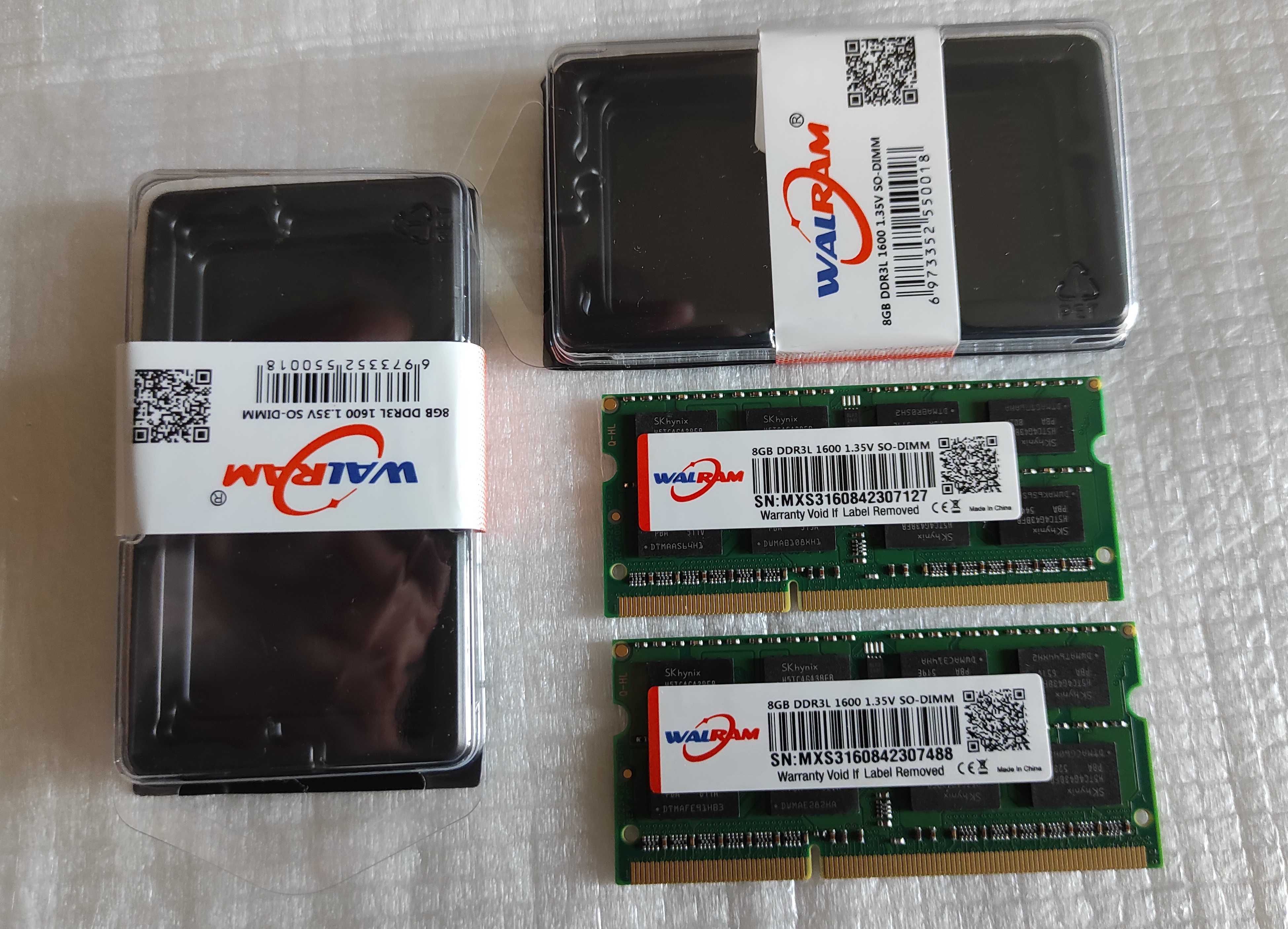 качественная память DDR3L 8GB Walram 1600MHz 1.35/1.5v (чипы Hynix)