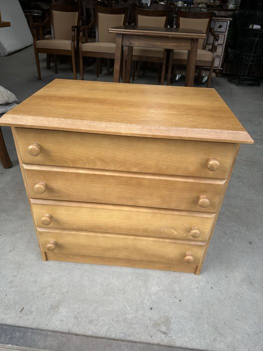 Dębowa prosta komoda 198cm - meble holenderskie