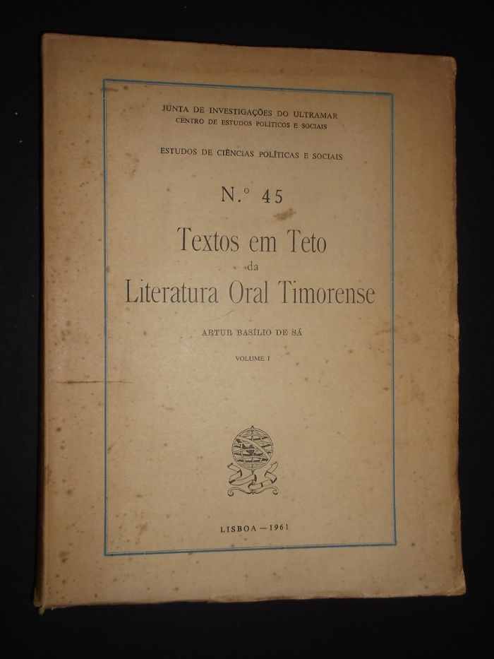 Timor-Sá (Artur Basílio de);Textos em Literatura Oral Timorense