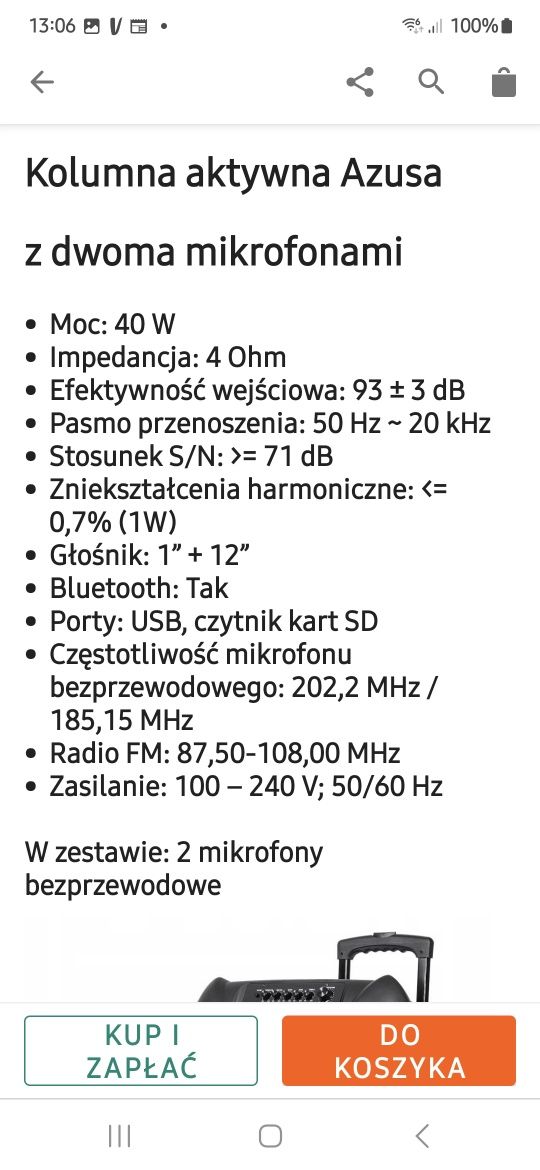 Sprzedam kolumna aktywna