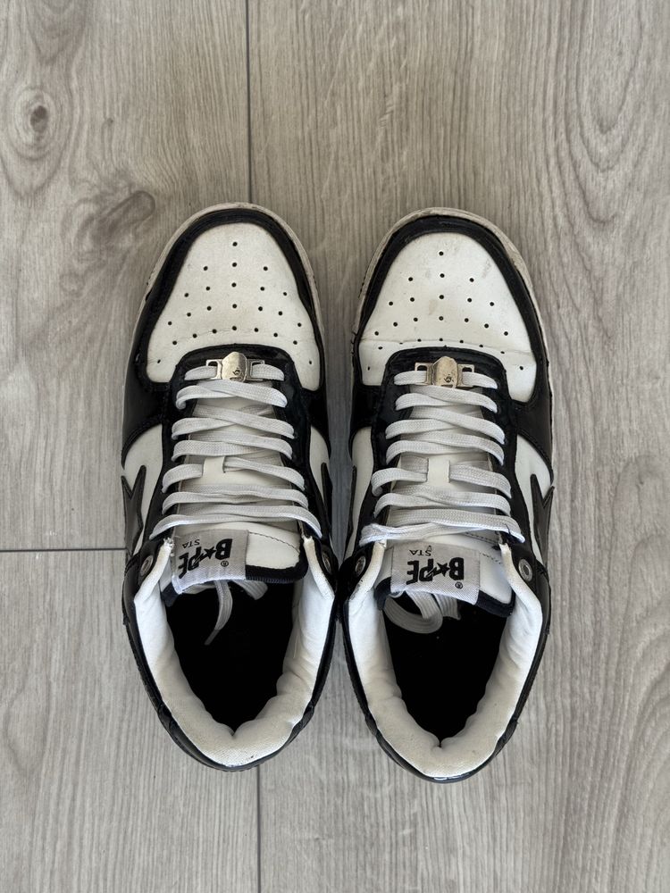 Bapesta Patent Leather Black White
