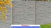 Ogrodzenie posesji betonowe Drewbet GRAF 200x40cm nowoczesne HIT