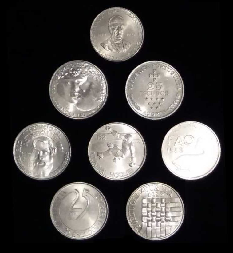 Moedas Portuguesas - 25$ escudos (Série de 1977 a 1986)