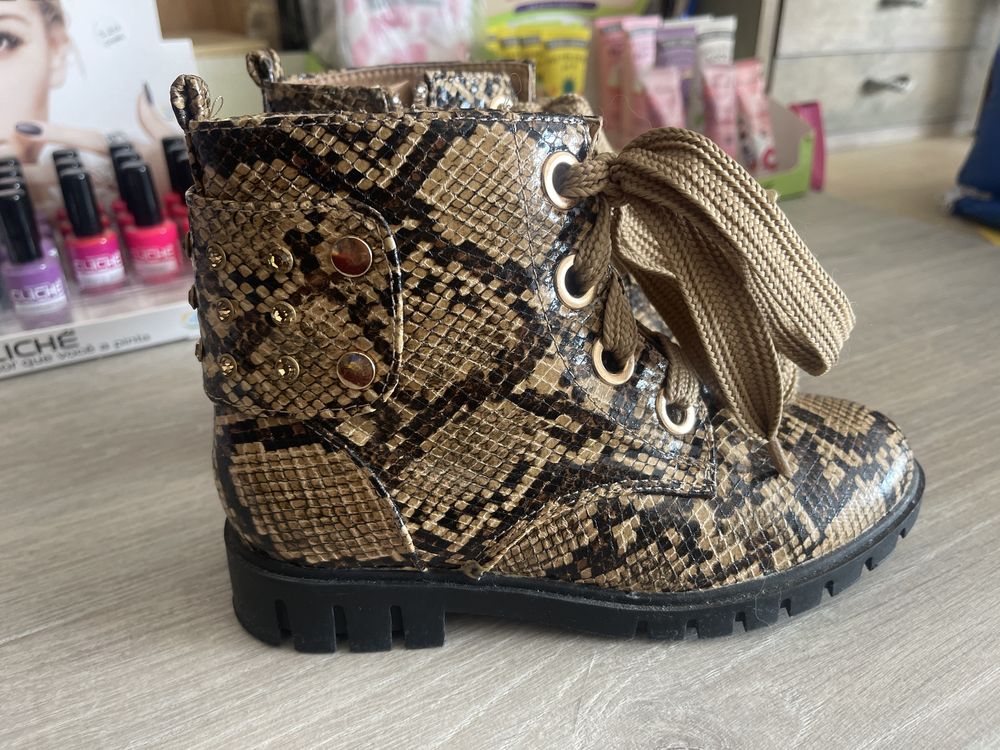 Botas imitar pele cobra