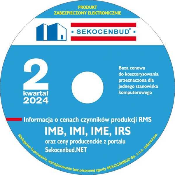 Ceny Sekocenbud RMS - IMB, IME, IMI, IRS - 2 kwartał 2024