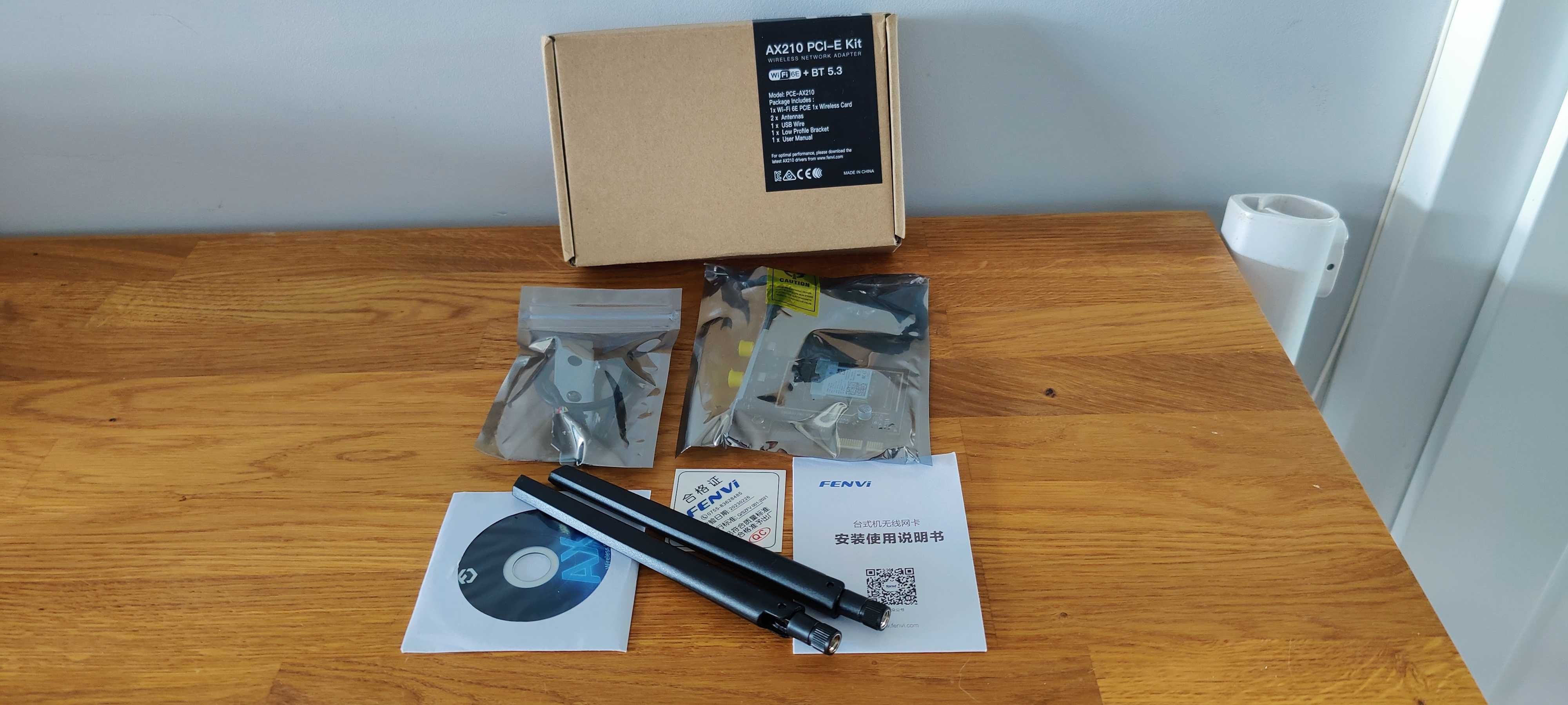 Adapter FENVI WiFi 6E AX210 NGW 5374 mb/s 2.4G/5G/6Ghz Bluetooth 5.3