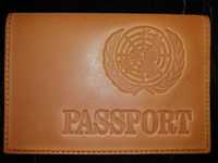 Capa Passaporte "Nações Unidas"  pele couro novo