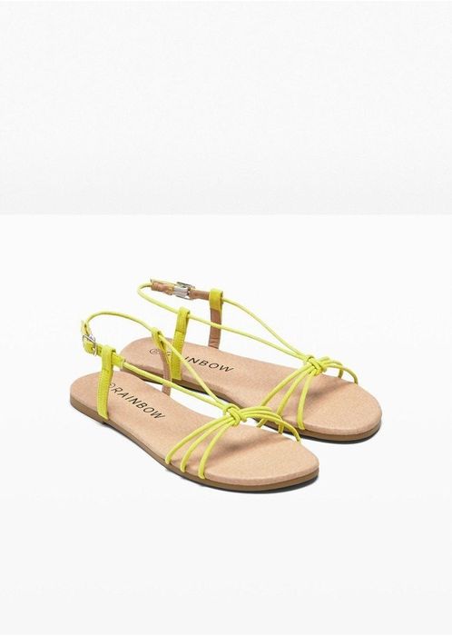 B.P.C sandały z koniakowymi paskami ^40