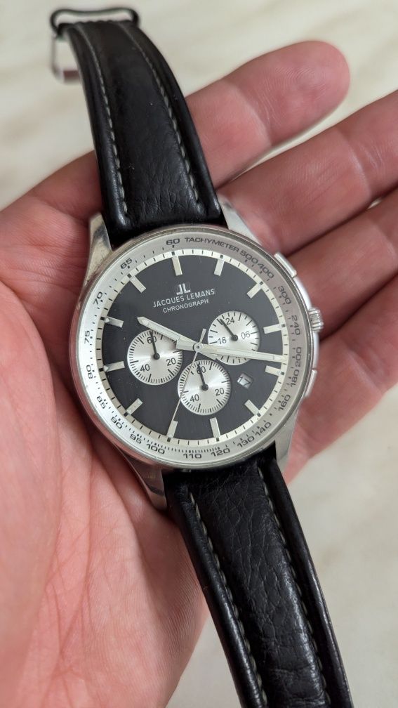 Часы Jacques lemans 1-1619 chronograph, годинник хронограф
