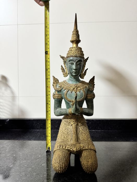 Estátua tailandesa em bronze 42 cm