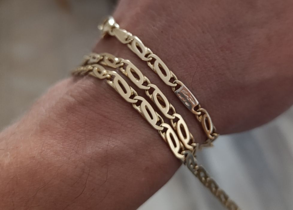 Złoty łańcuszek 18 k. Splot Pawie oczko