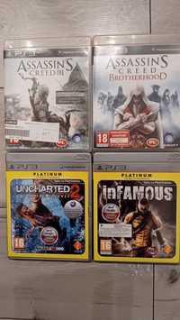 Ps3 gry przygodowe.Infamous,Uncharted,Assassins.komplet