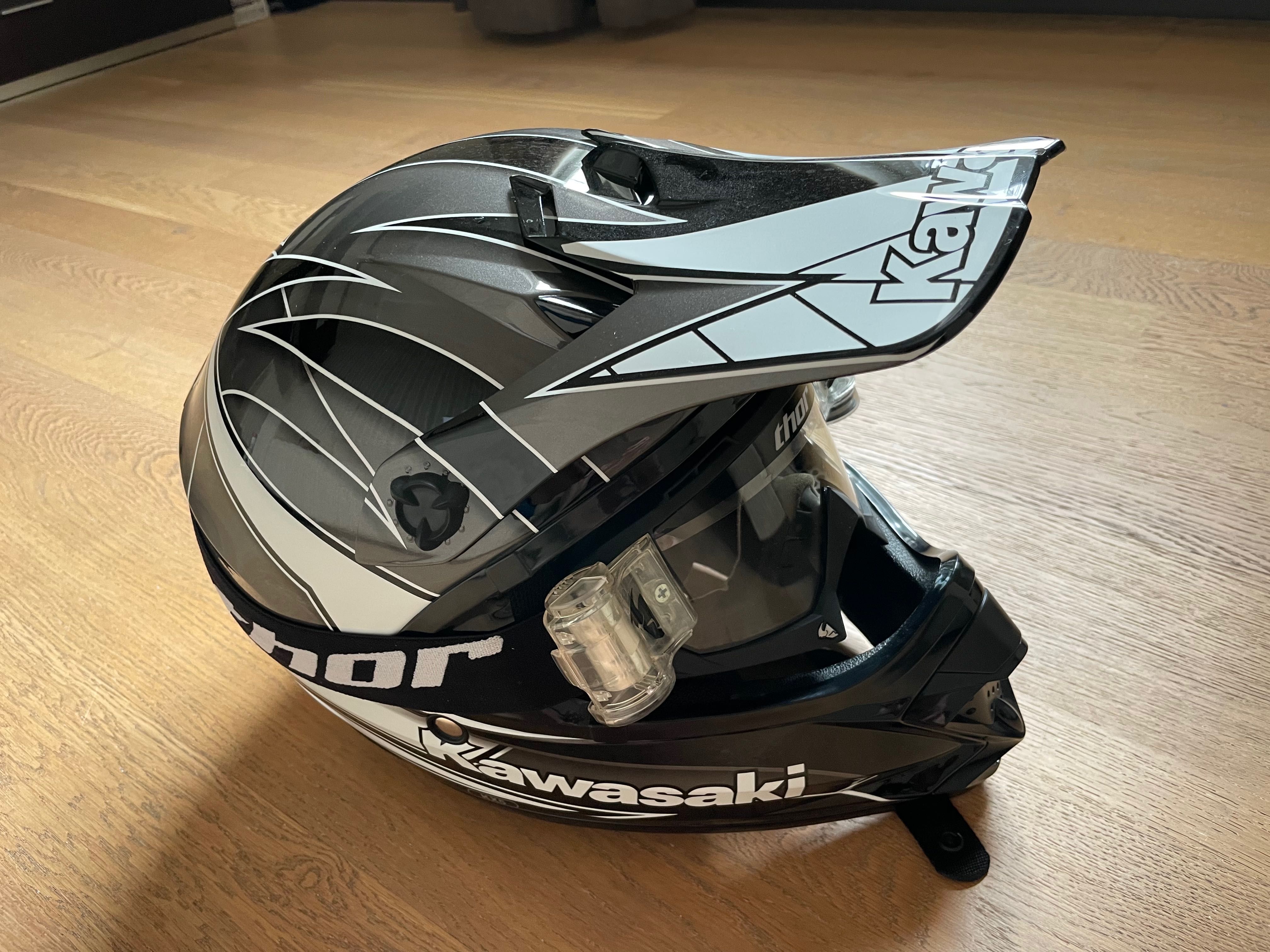 Мотошолом Кawasaki XL ендурокросс Cross-Enduro offroad окуляри Thor XL