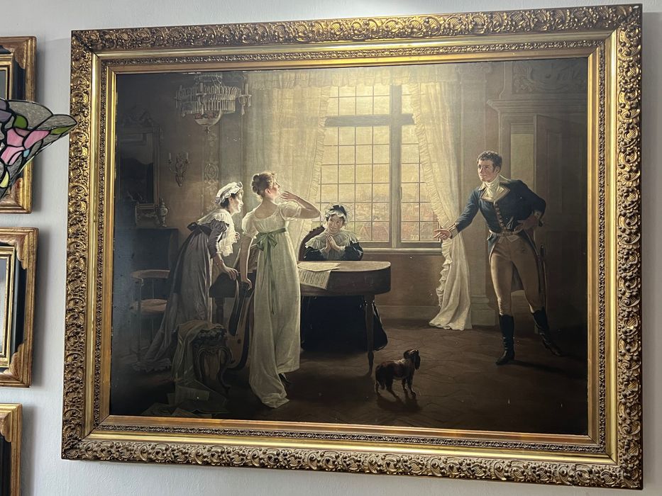 Картина в золотой раме, декор