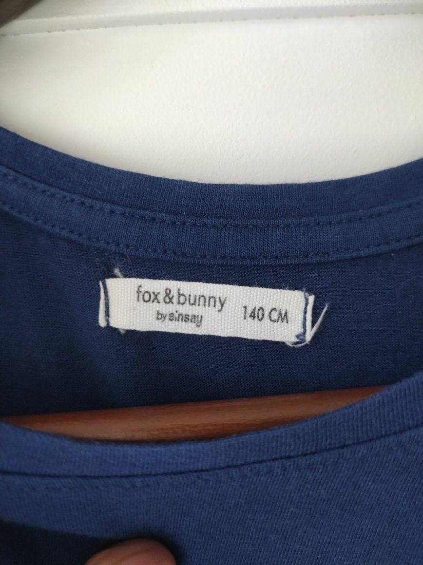 Granatowa bluzeczka falbanki Sinsay fox&bunny rozmiar 140