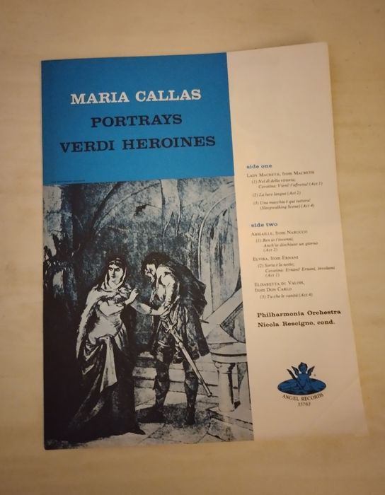 Maria Callas "portrays verdi heroines" Vinil 33: