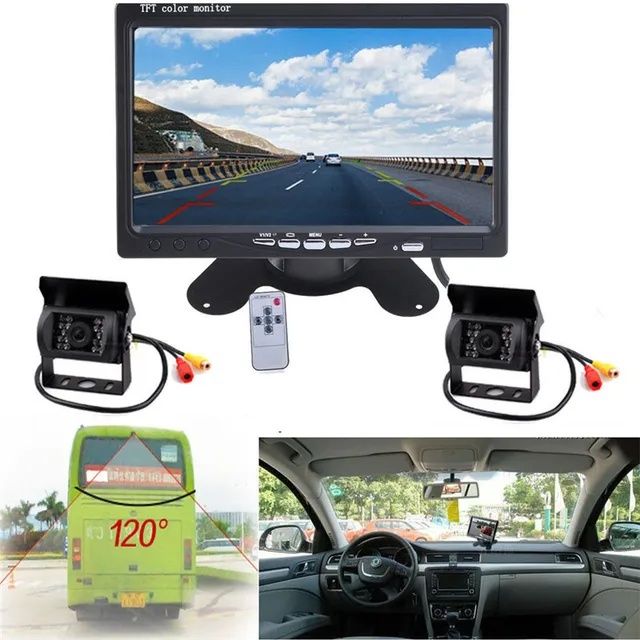 Kit 2 Câmaras Autocarro camião e autocaravana + Monitor LCD 7" NOVO