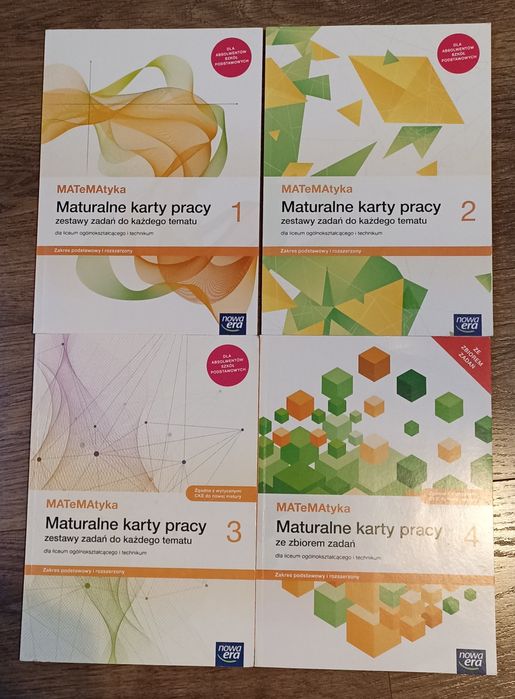 Matematyka, maturalne karty pracy 1,2,3,4, nowa era