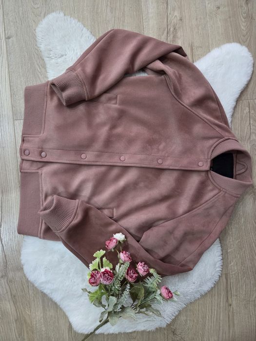 Kurtką zamszowa ramoneska cropp# brudny róż